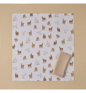 Alpaka-Musselin-Decke 2 Stück 64x64 cm - Beige