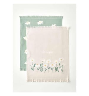 Set aus 2 Daisy-Tüchern - Beige und Grün