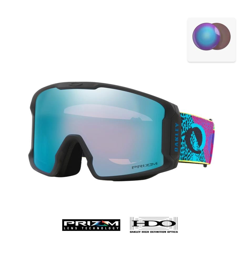 Line Miner™ L Skibrille - Prizm Snow Sapphire Iridium & schwarz kariertes Armband