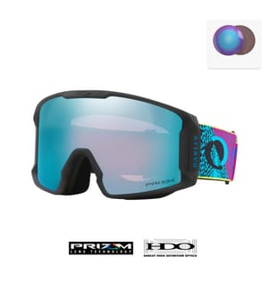 Line Miner™ L Skibrille - Prizm Snow Sapphire Iridium & schwarz kariertes Armband