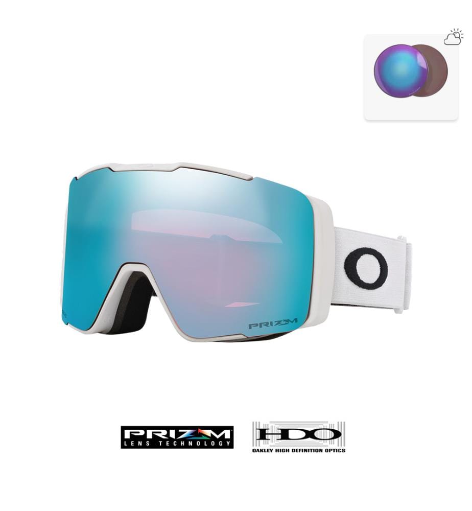 Line Miner™ Pro M Skibrille - Prizm Snow Sapphire Iridium & mattweisses Armband
