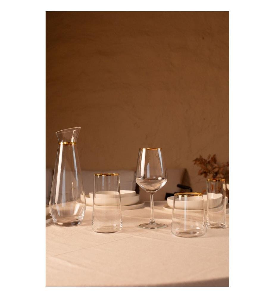 Set of 4 glasses - Gold and clear