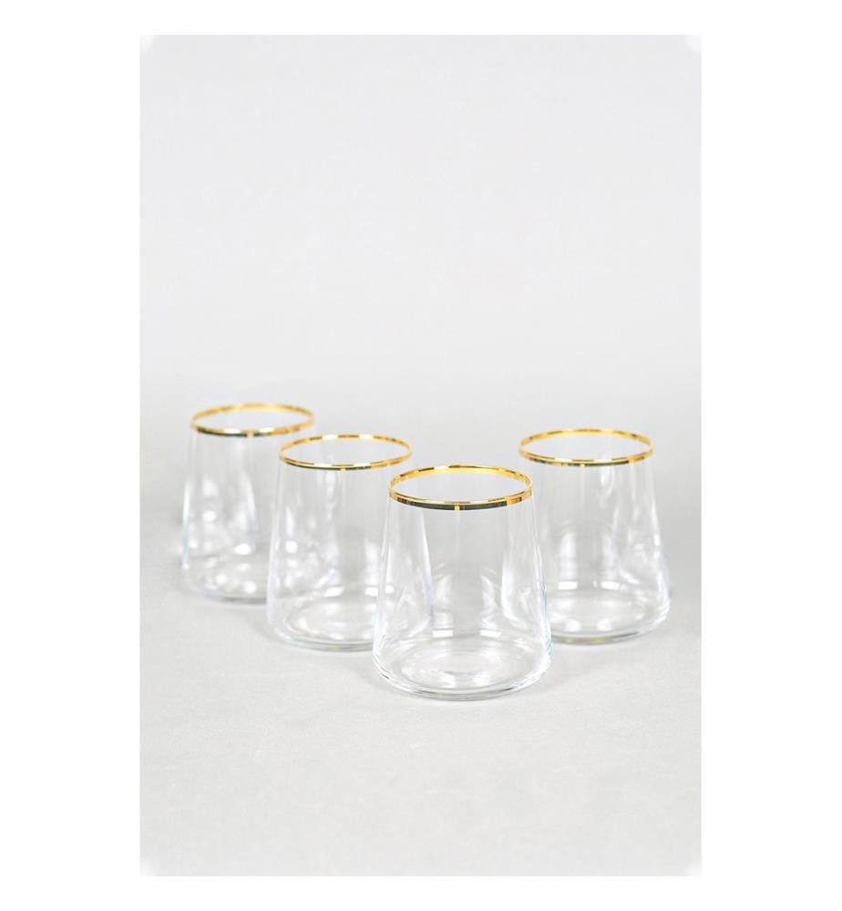 Set of 4 glasses - Gold and clear