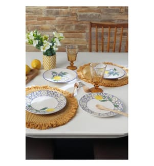 4-teiliges Kuchen-Servierset – Weiss, Marineblau und Gelb
