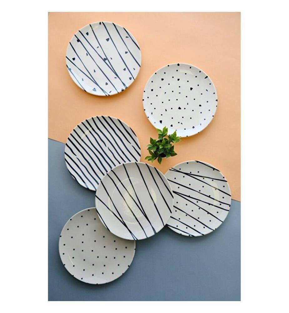 6er-Set Dessertteller – mehrfarbig