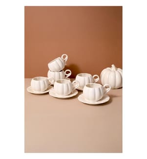 12-teiliges Kaffeeservice-Set – Weiss