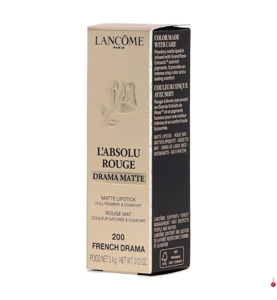 Rouge à Lèvres L'Absolu Rouge Drama Matte #200 French Drama - 3,4 gr