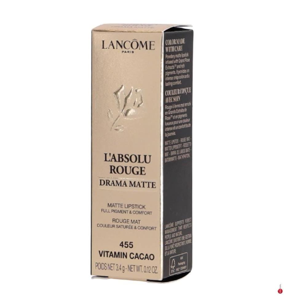 Rouge à Lèvres L'Absolu Rouge Drama Matte #455 Vitamin Cacao - 3,4 gr