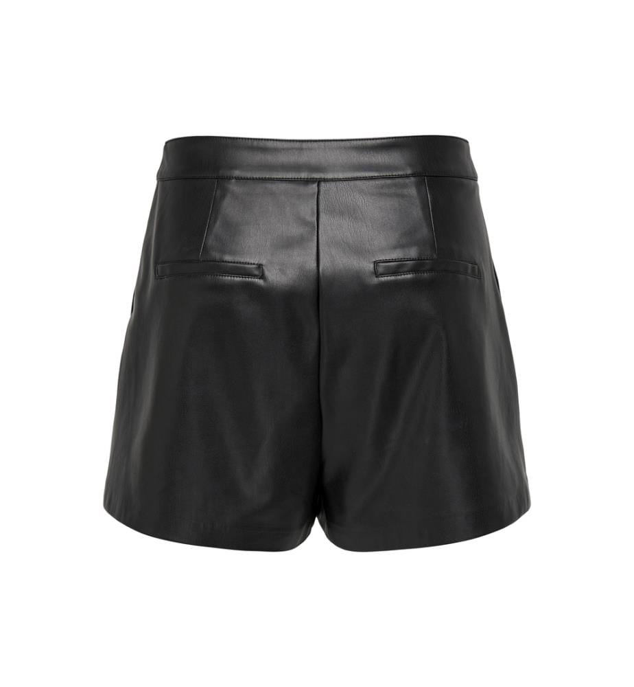 Shorts aus Kunstleder – Schwarz