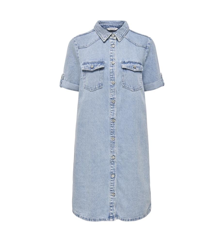 Kurzes Kleid – Hellblaues Denim