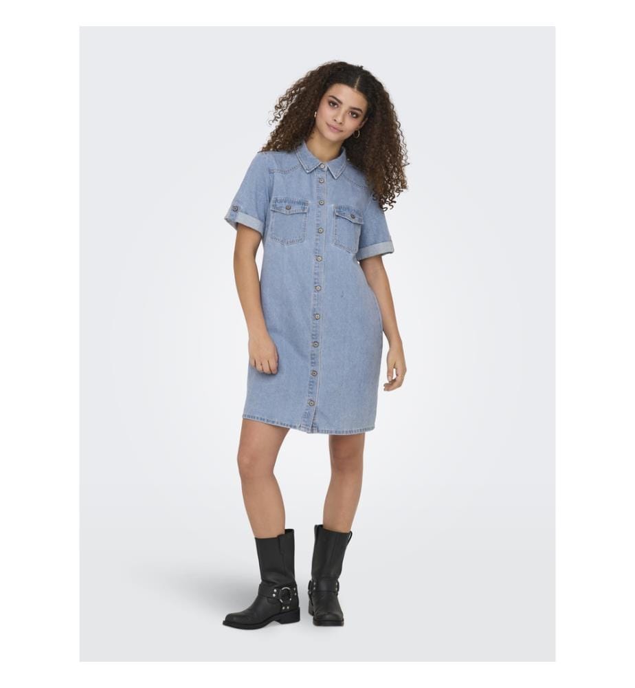 Kurzes Kleid – Hellblaues Denim