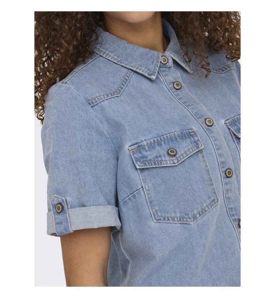 Kurzes Kleid – Hellblaues Denim