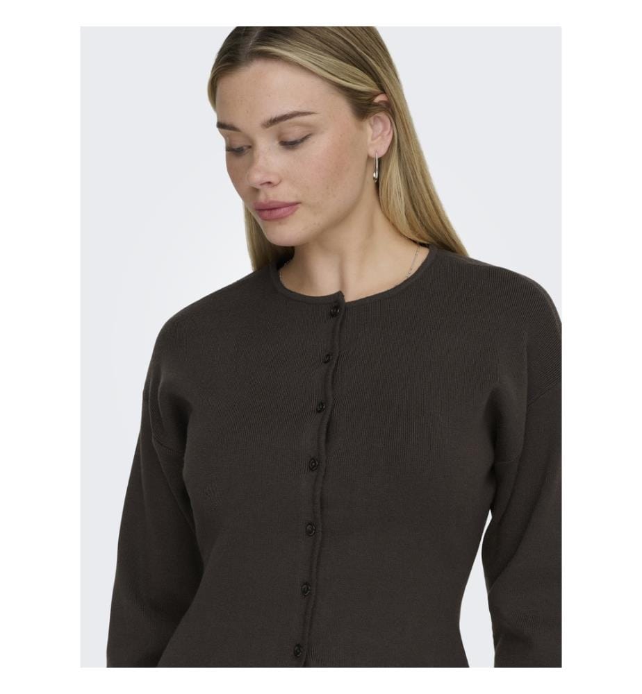 Strickjacke - Schokokuchen mit Ton-in-Ton-Knöpfen