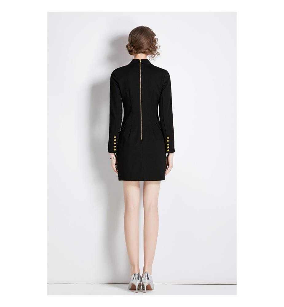 Robe-blazer à double boutonnage - Noir