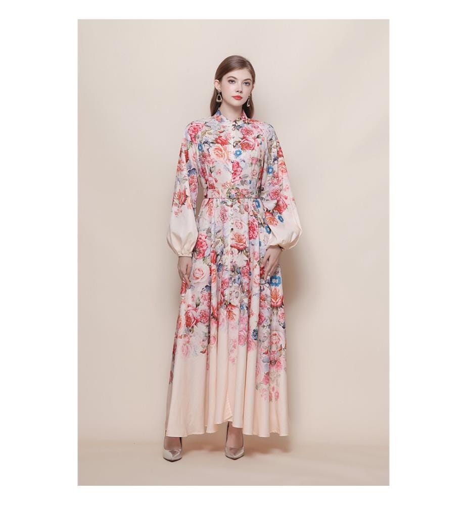 Langes Kleid „Cascading“ – Blumenmuster