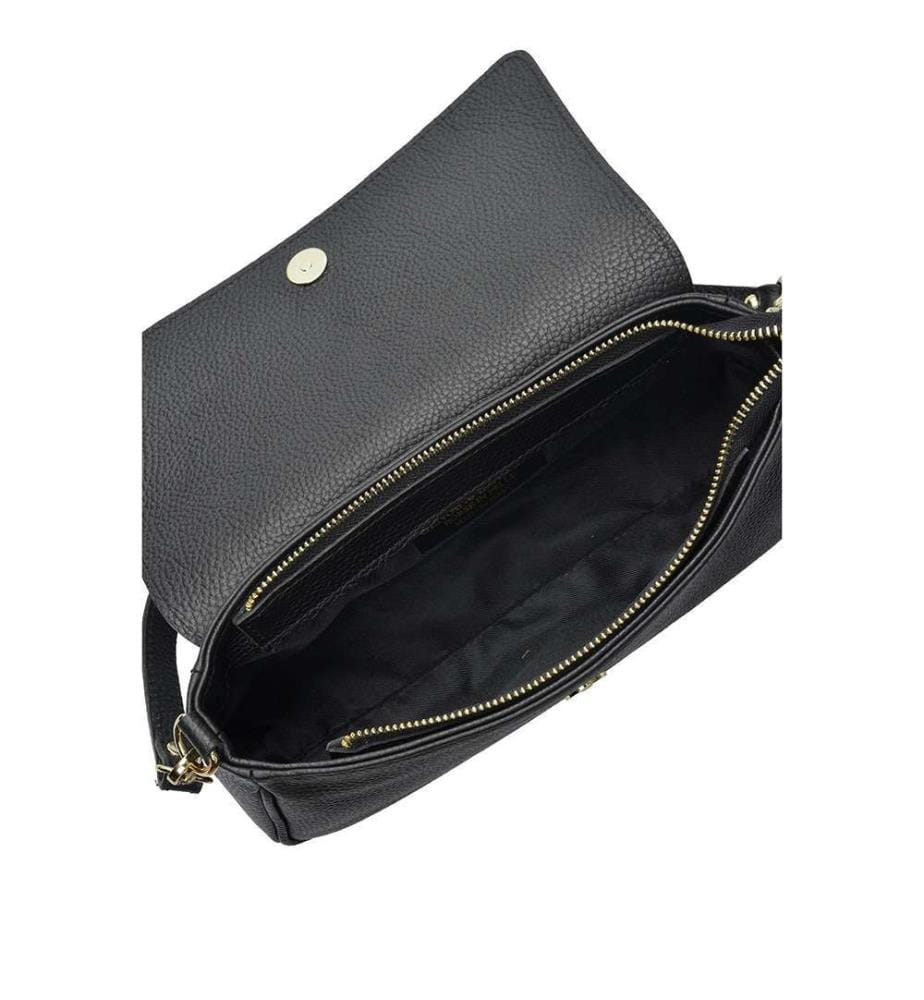 Leder-Umhängetasche – Schwarz