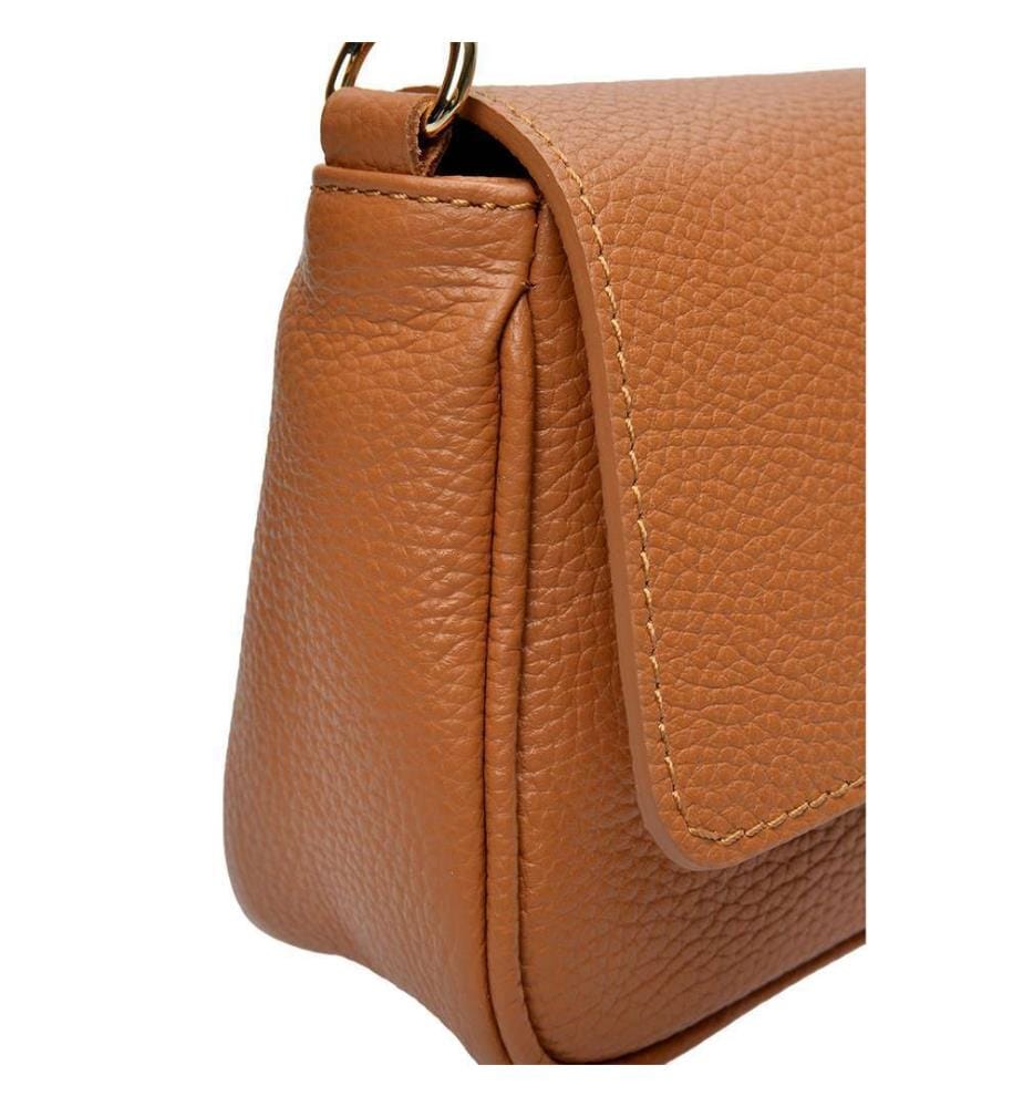 Leder-Umhängetasche – Cognac