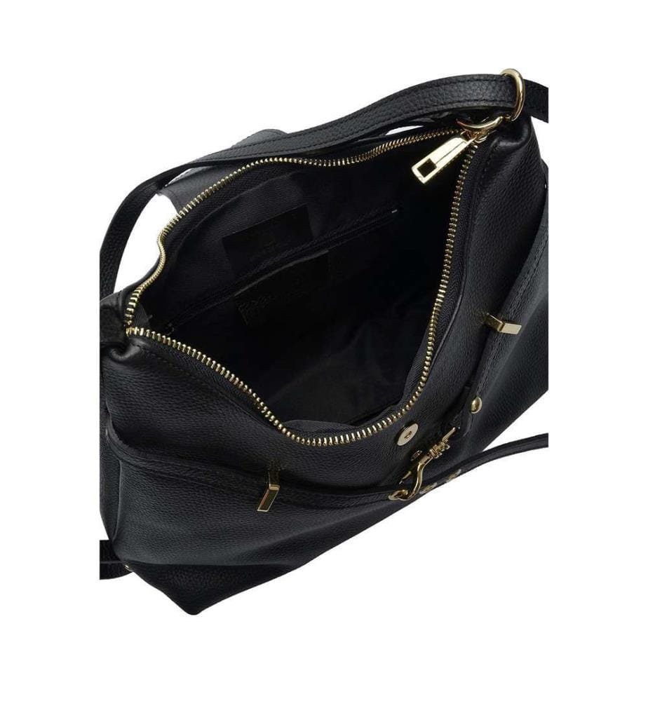 Wandelbarer Rucksack aus Leder – Schwarz
