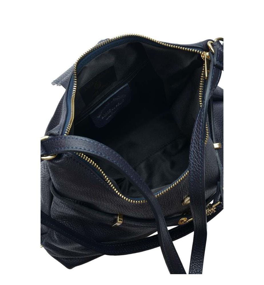 Wandelbarer Rucksack aus Leder – Dunkelblau