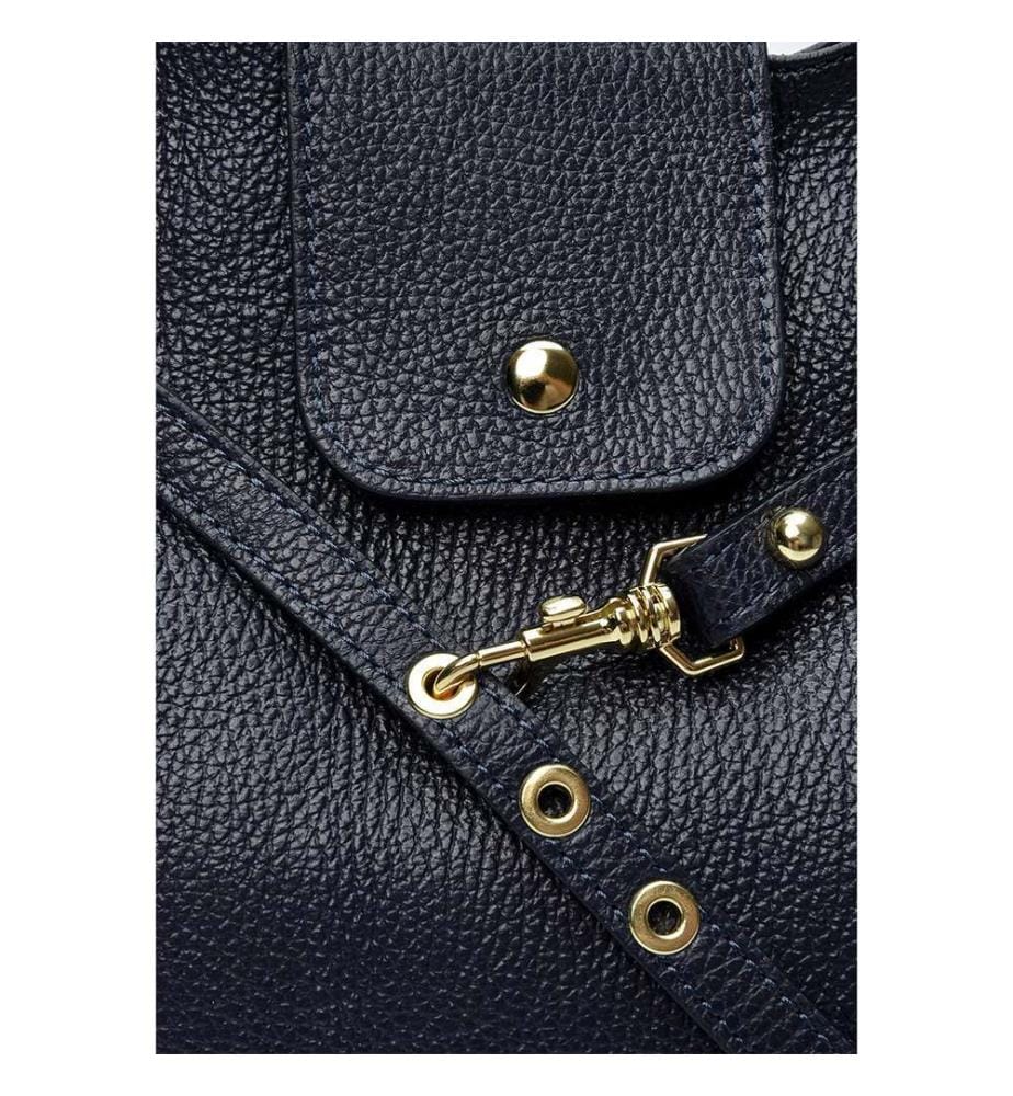 Wandelbarer Rucksack aus Leder – Dunkelblau