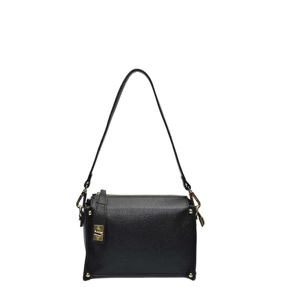 Kleine Lederhandtasche – Schwarz