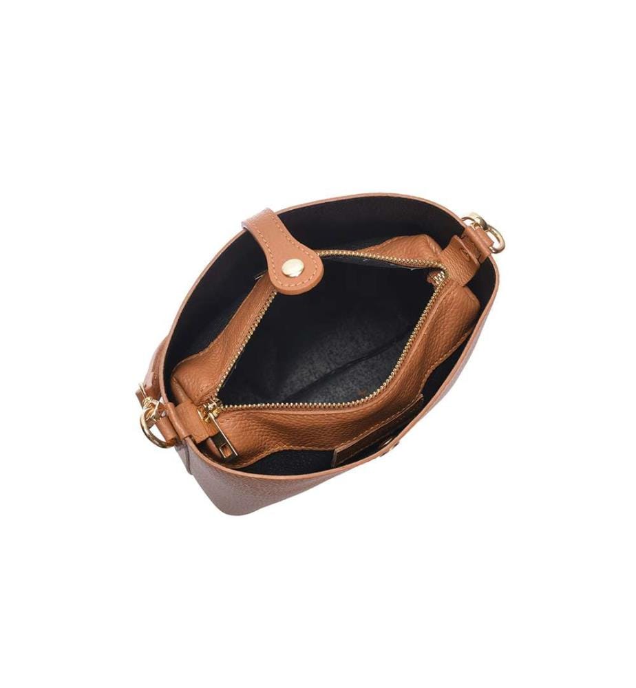 Eimer-Tasche - Cognac
