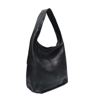 Grosse Hobo-Tasche aus Leder – Schwarz