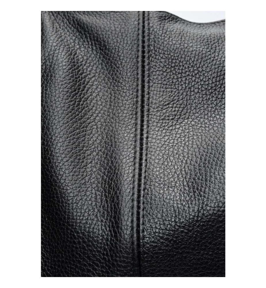 Grosse Hobo-Tasche aus Leder – Schwarz