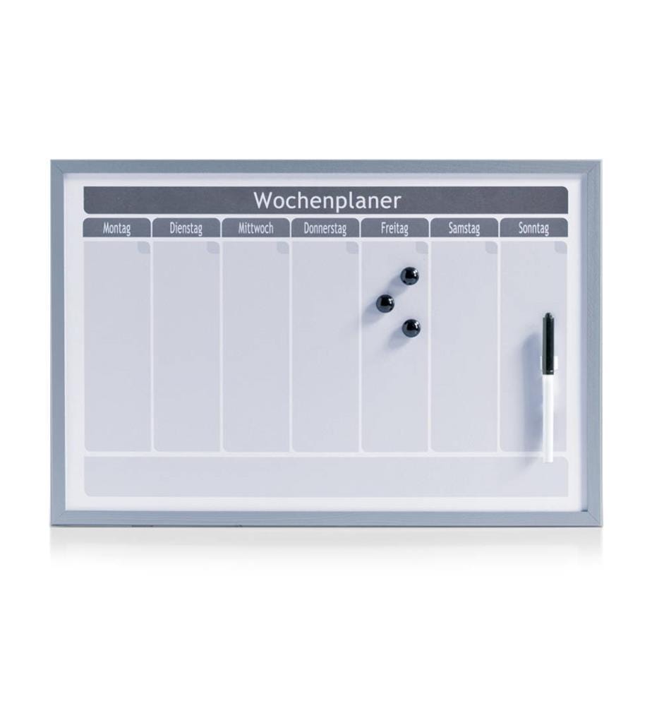 Weekly planner, magnetic - Grey