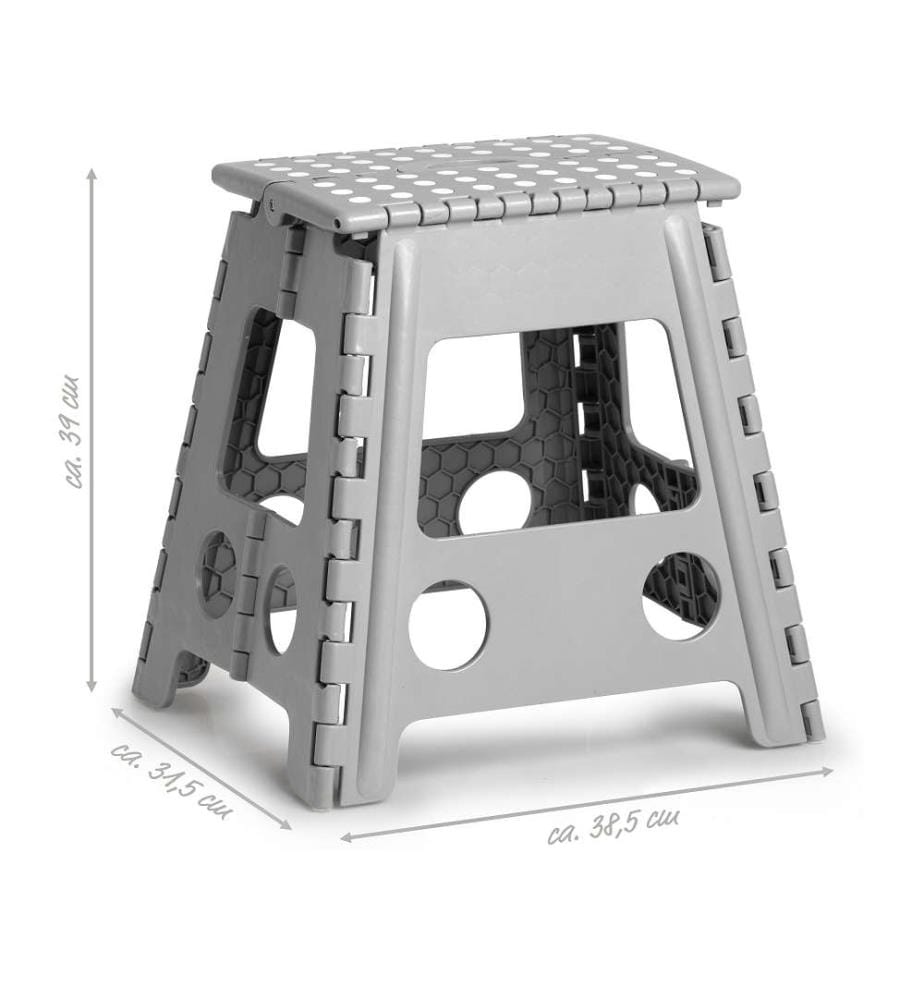 Folding stool, plastic - gray