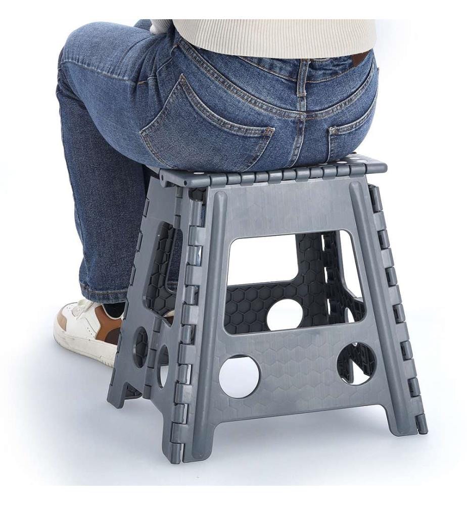 Folding stool, plastic - anthracite
