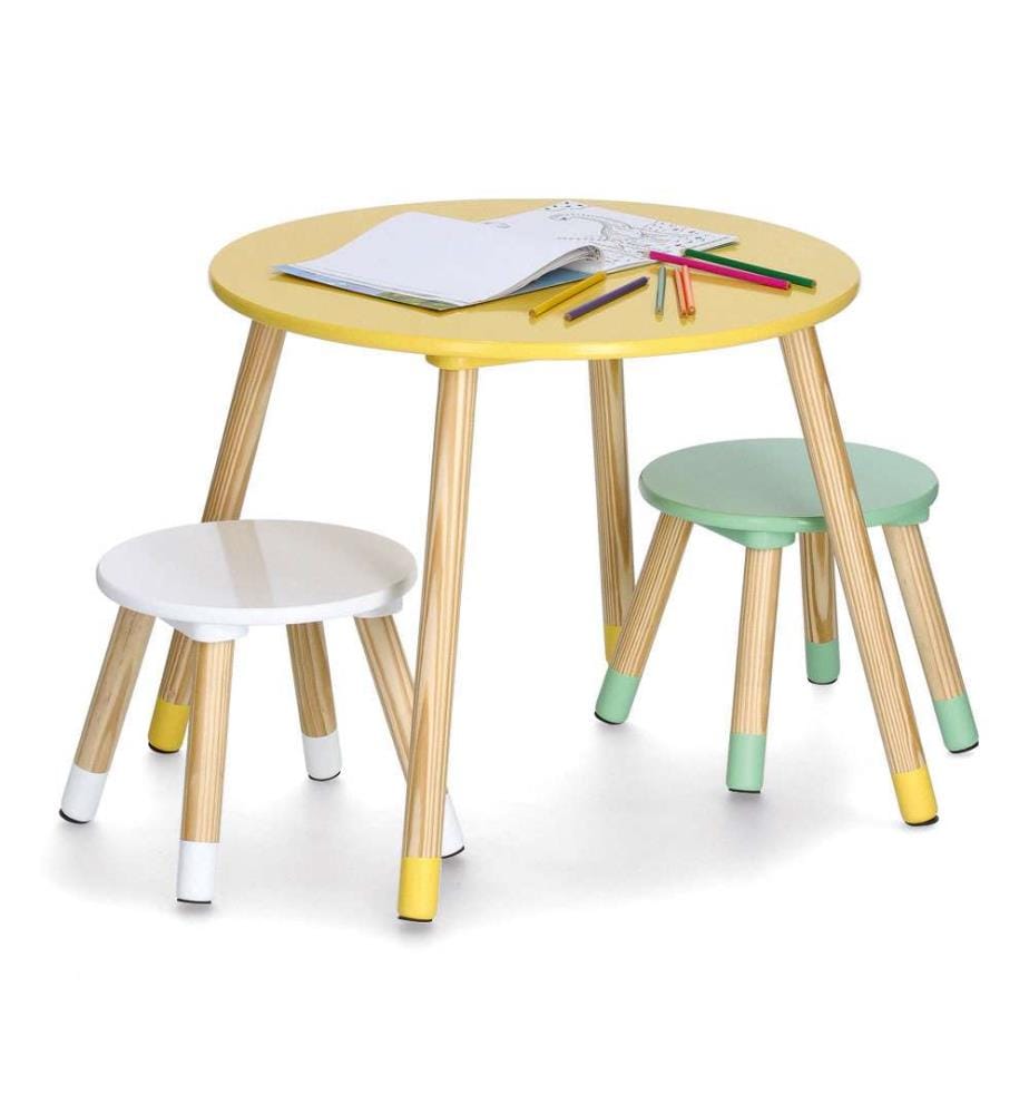 Childrens Seating Set, 3 Pieces, Mdf/Pin - 3 Colors