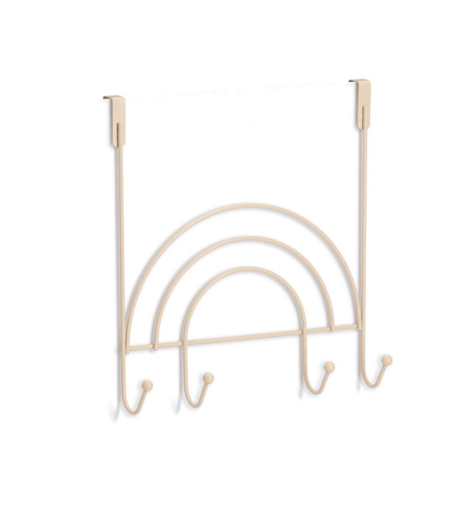 Door hanger with 4 hooks Rainbow, metal - Beige