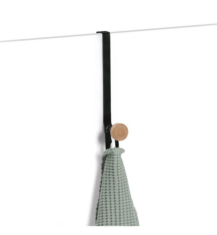 Door hanger set, 2-piece, metal/wood - black