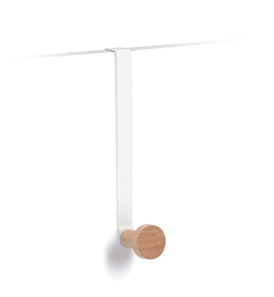 Door hanger set, 2-piece, metal/wood - white