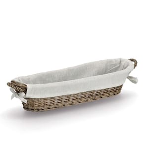 Baguette basket with bag - wicker/canvas