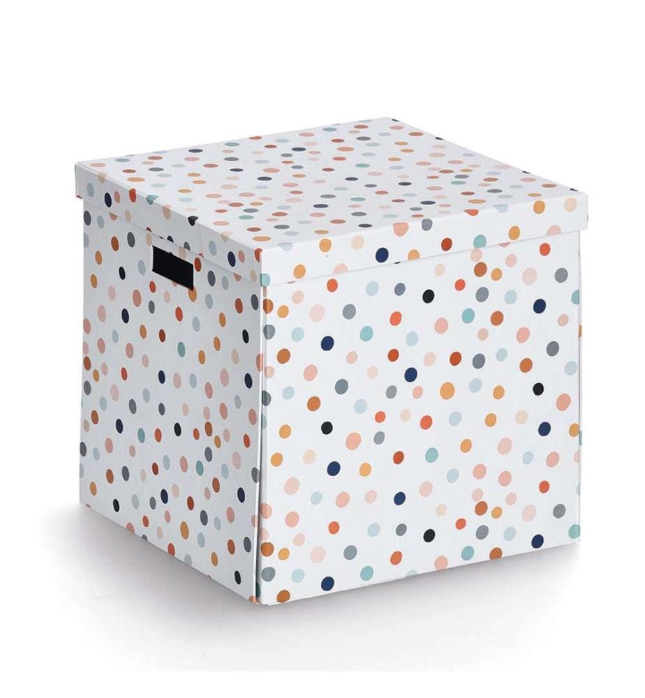 Dots Storage Box, Recycled Cardboard - Multicolor