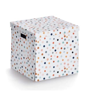 Dots Storage Box, Recycled Cardboard - Multicolor