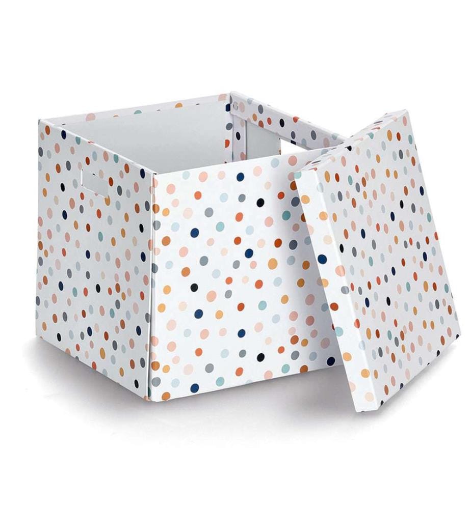 Dots Storage Box, Recycled Cardboard - Multicolor