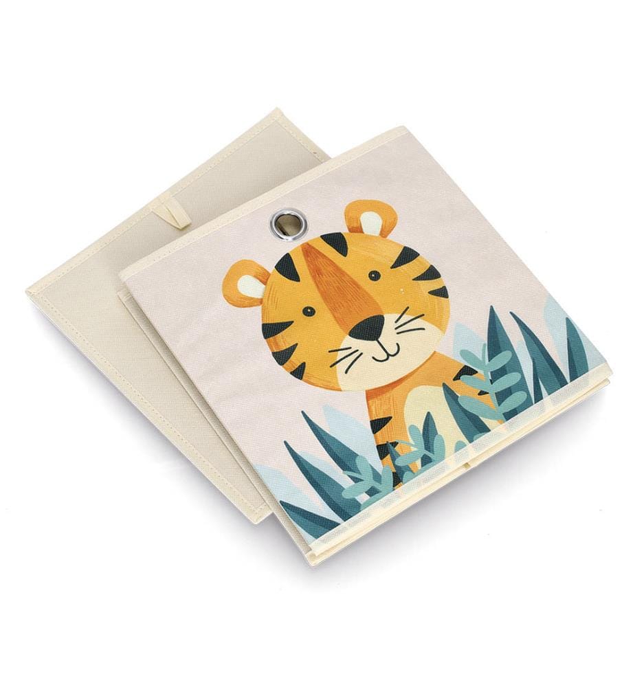 Tiger Storage Box, Fleece - Beige
