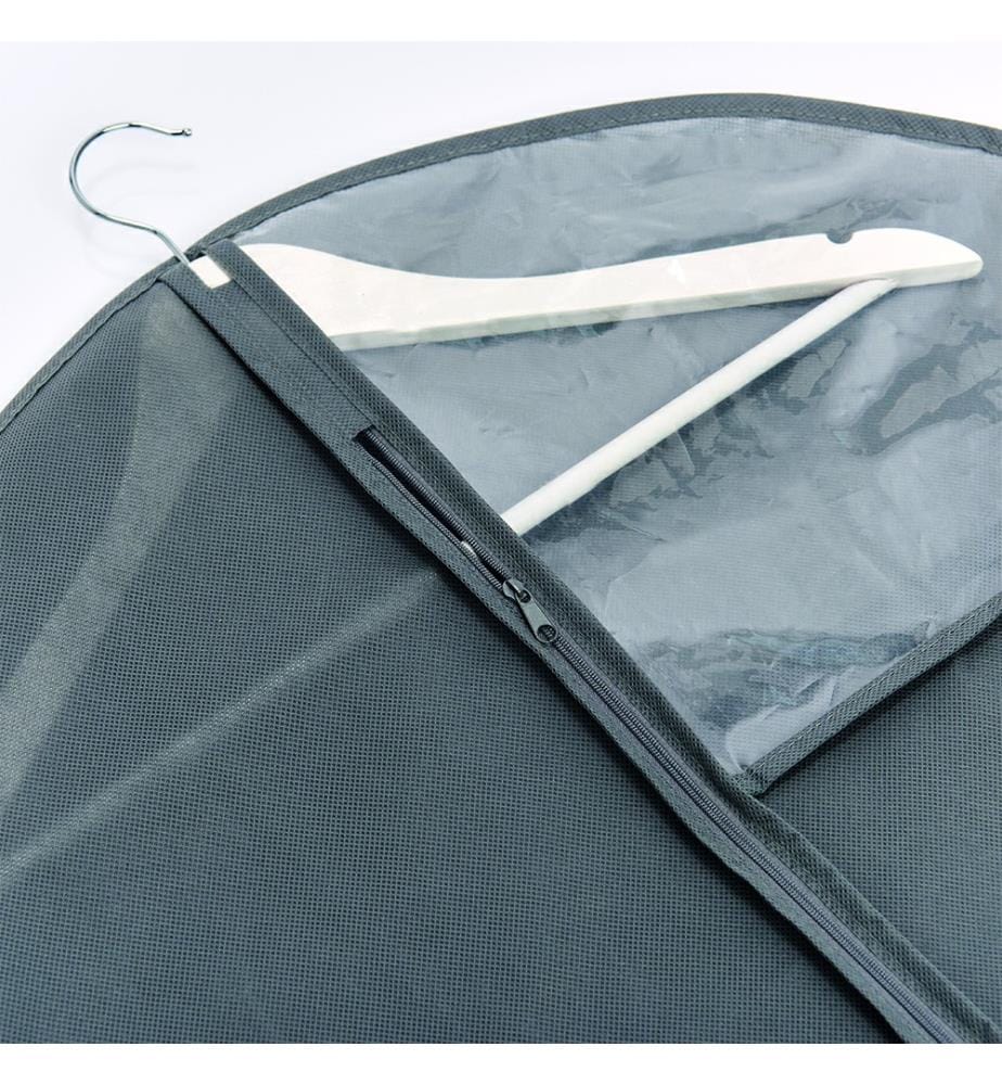 Clothes Bag With Fleece Window - Grey