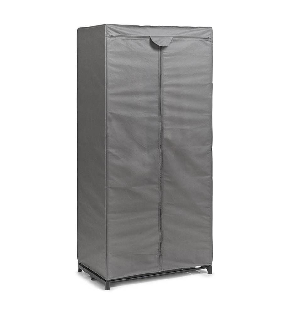 Textile wardrobe, fleece/metal - Grey