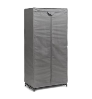 Textile wardrobe, fleece/metal - Grey