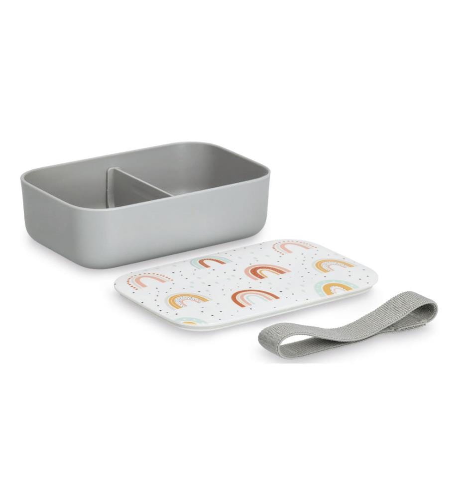 Rainbow lunch box, plastic - gray