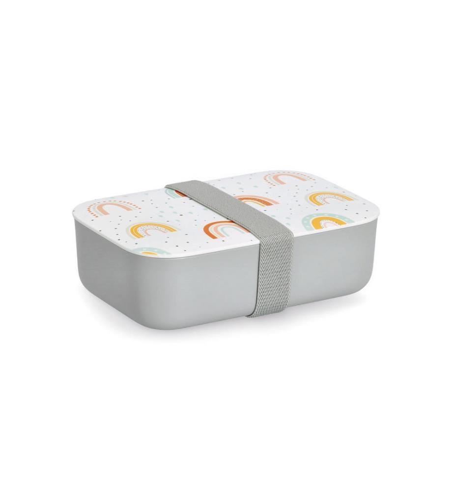 Rainbow lunch box, plastic - gray