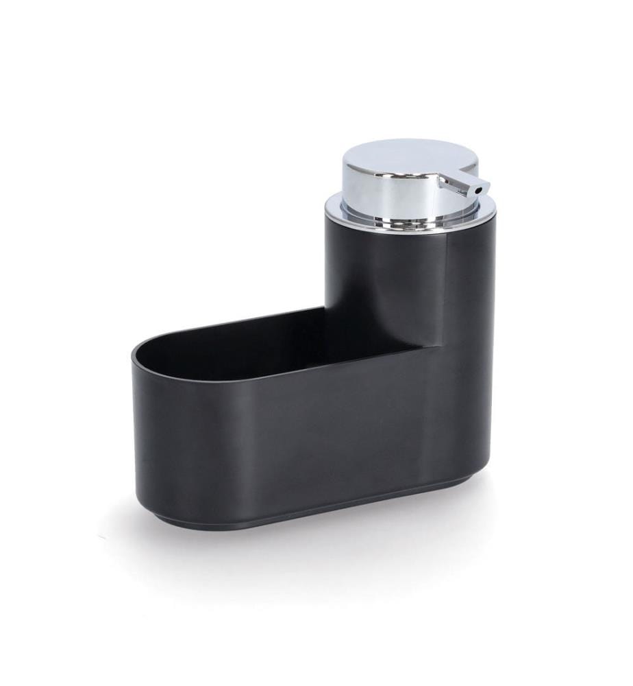 Soap dispenser set, 3-piece, plastic - black