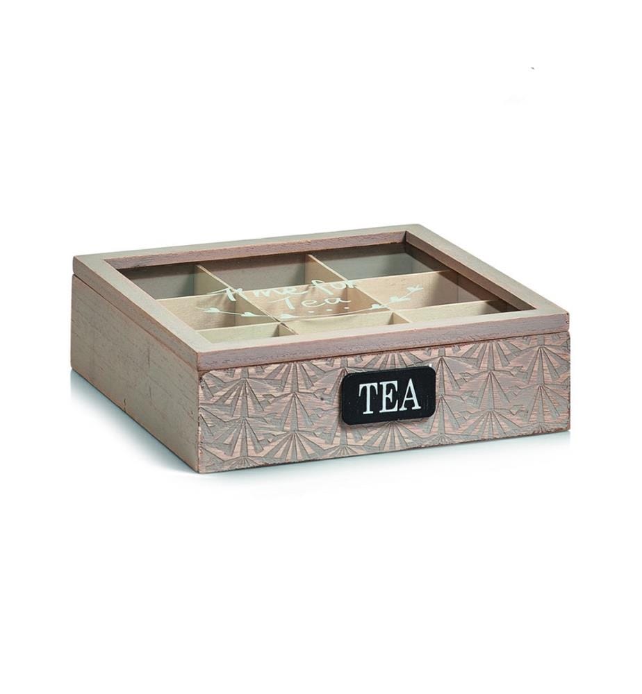 Wooden Tea Bag Box - Brown