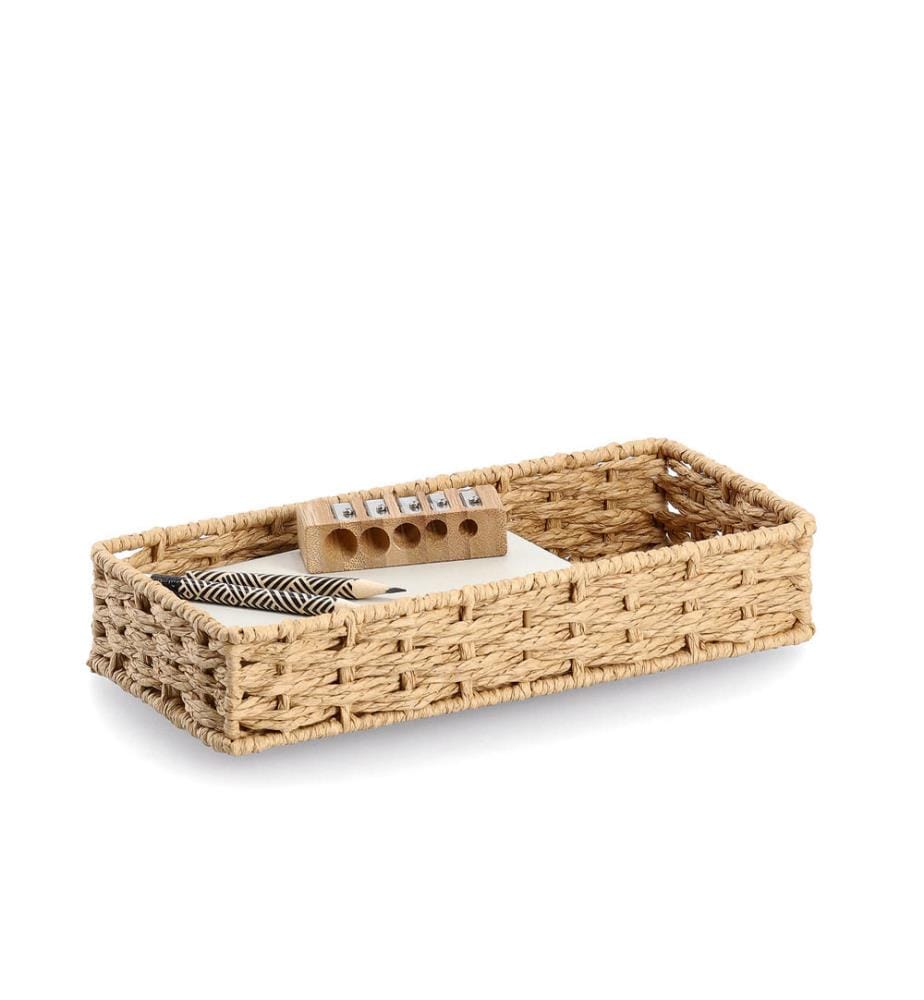 Utensil organizer, woven paper - brown
