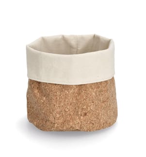 Storage basket, cork/cotton - brown