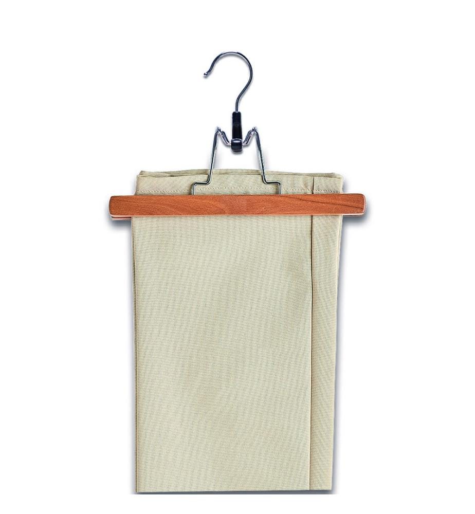 Set of trouser holders, 3 pieces, wood, natural